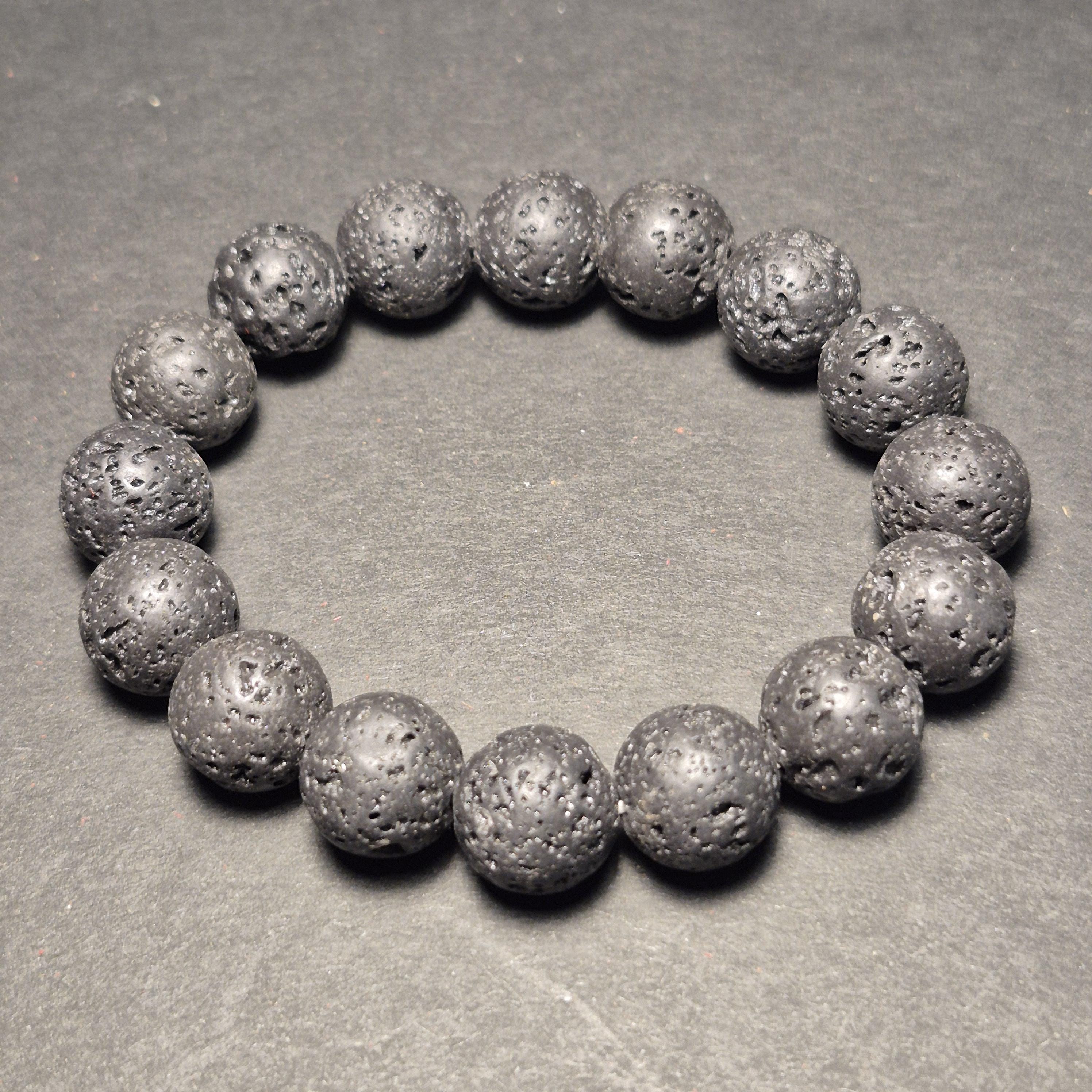 Black Lava Stone Bracelet – Natural Volcanic Bead Jewelry