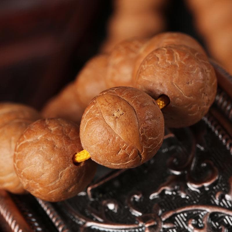 108 Bodhi Seed Mala Beads 14mm, Natural Buddha Eye Bodhi Prayer Necklace, Buddhist Meditation Mala