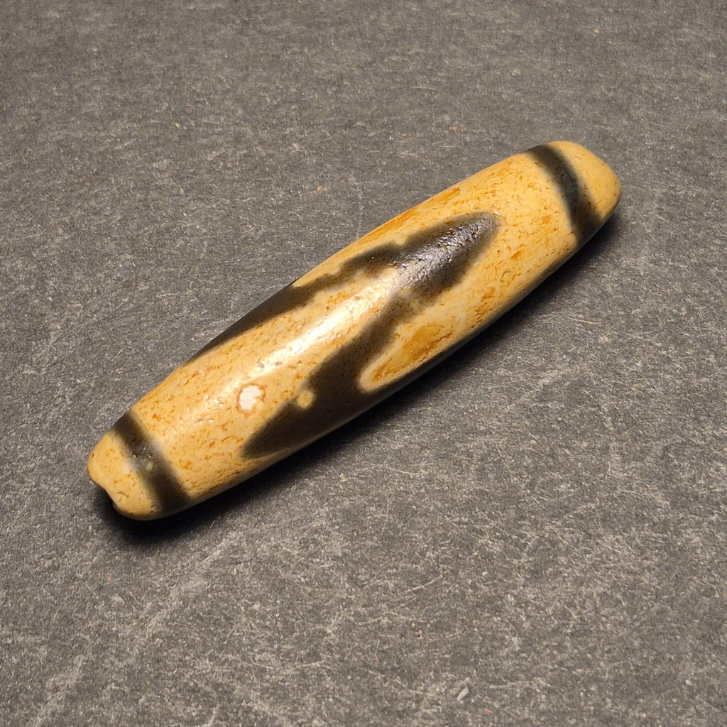 Water Wave Tibetan Dzi Bead, Heavily Weathered Dzi, Flow Protection Amulet