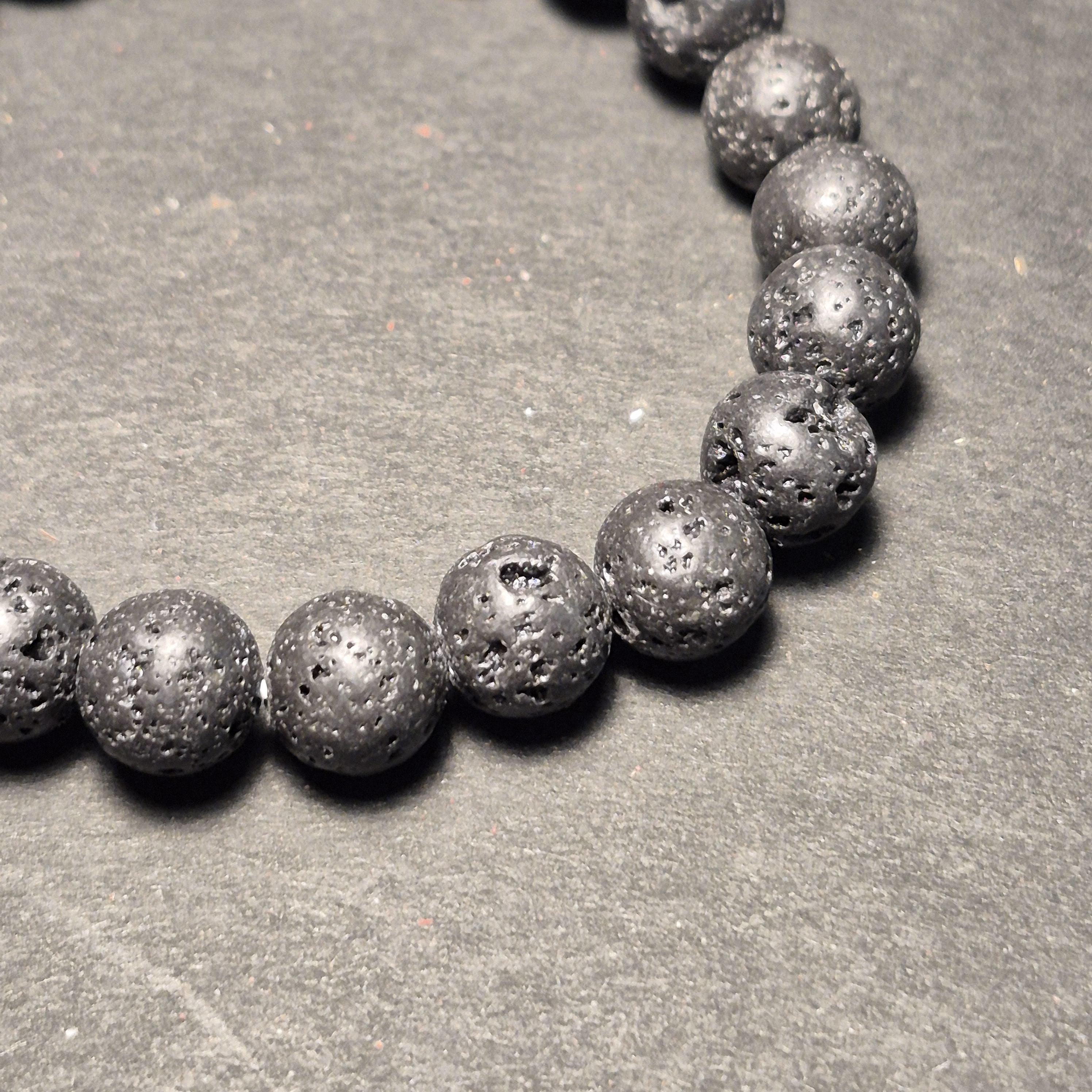 Black Lava Stone Bracelet – Natural Volcanic Bead Jewelry