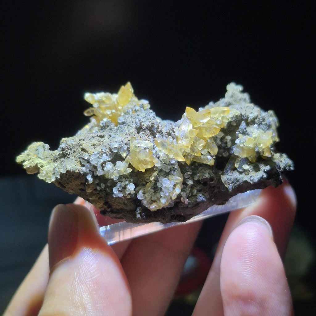 Natural Yellow Calcite Cluster Specimen