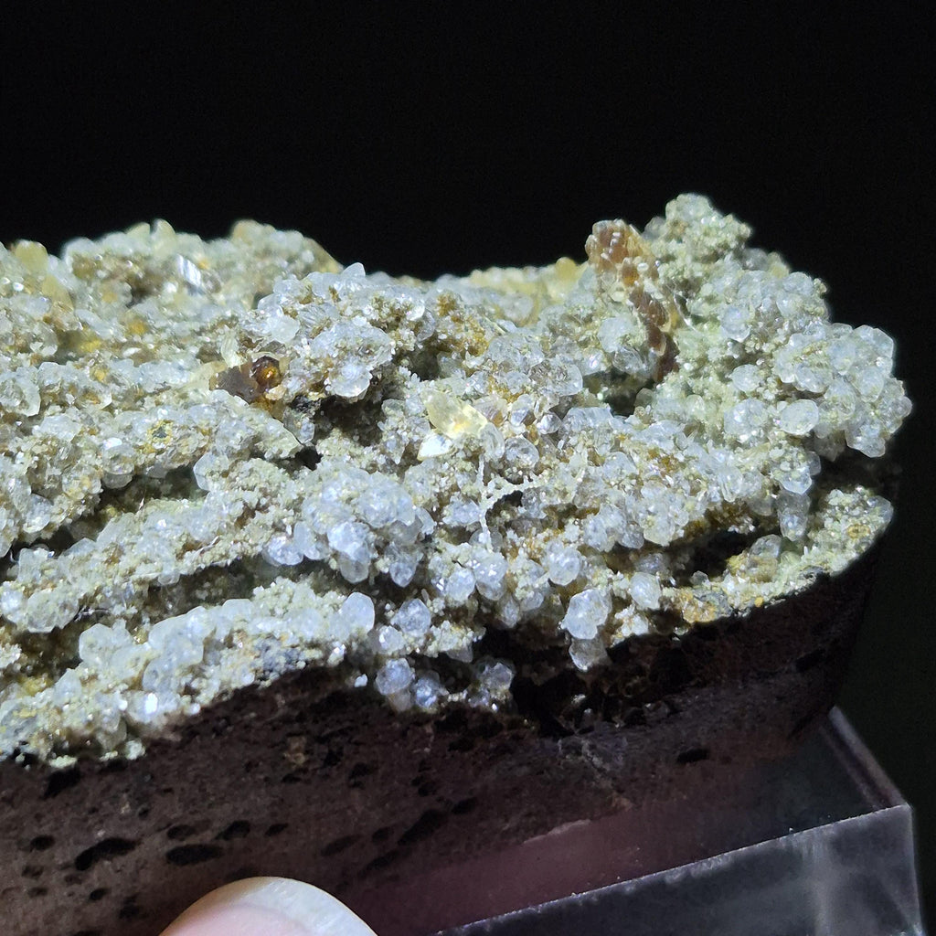 White Calcite Druzy on Matrix - Feng Shui Energy Stone - Sparkling Druzy Specimen