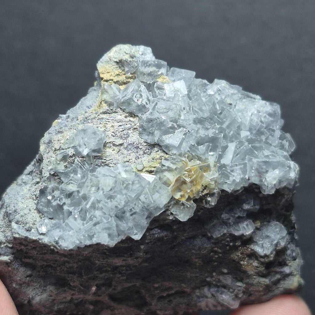 Natural Clear Flourite Crystal Cluster on Matrix - Raw Mineral Specimen