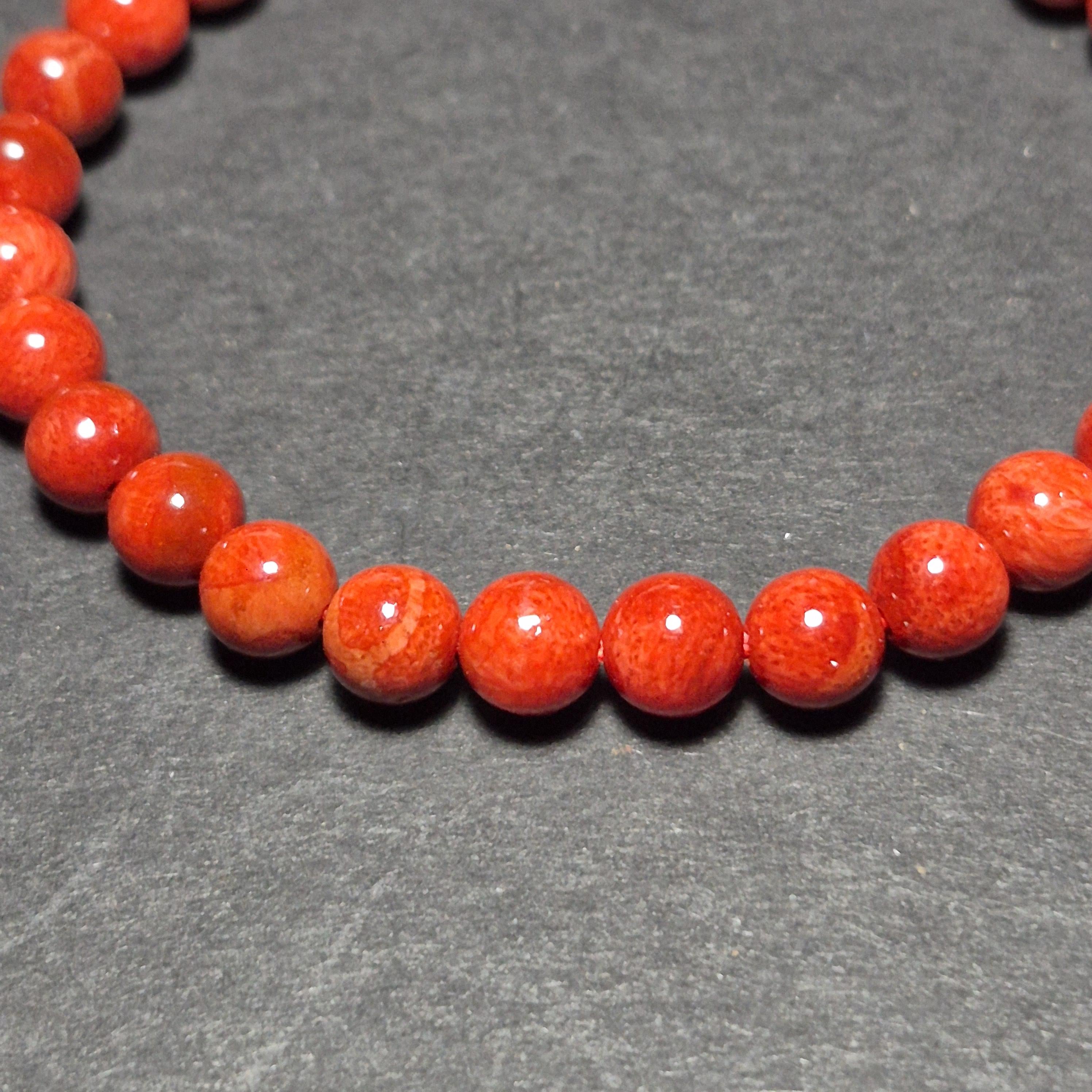 Red Coral Bracelet 6mm Bead, Natural Coral Bracelet for Women, Elegant Handmade Jewelry