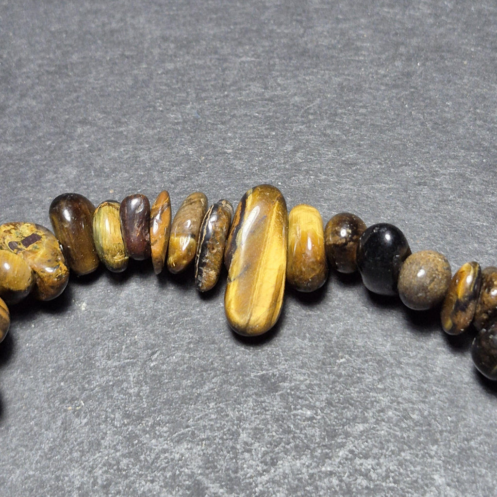 Small Tiger Eye Bead Bracelet - Lucky Feng Shui Bracelets - Handmade Stone Bracelets