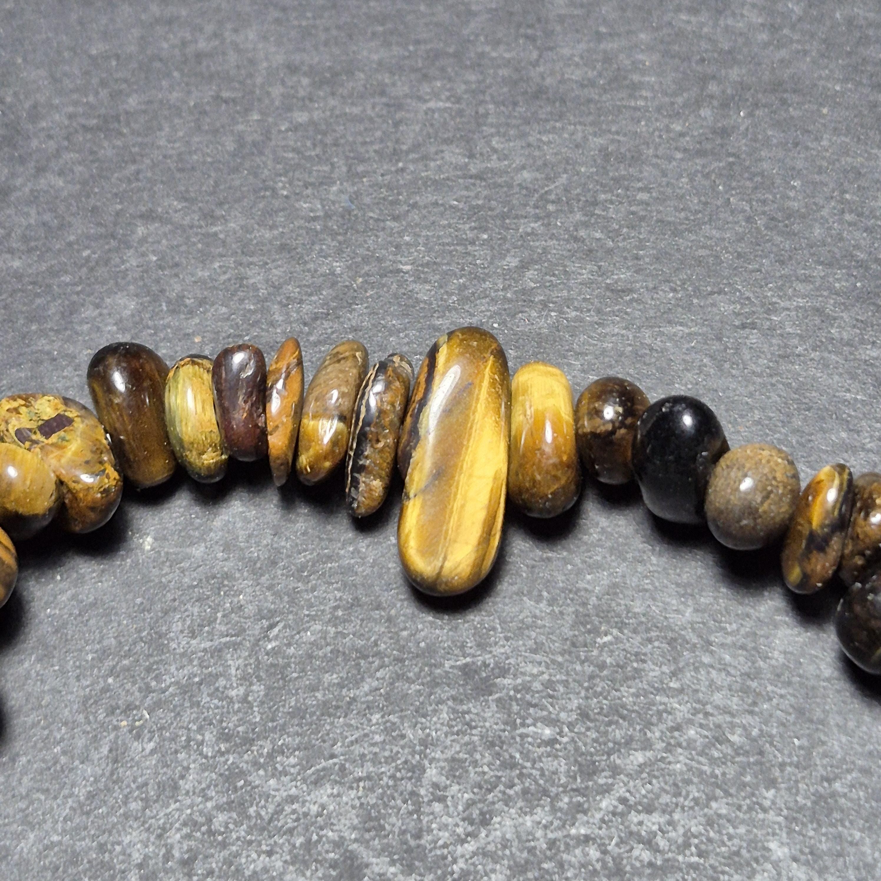 Small Tiger Eye Bead Bracelet - Lucky Feng Shui Bracelets - Handmade Stone Bracelets