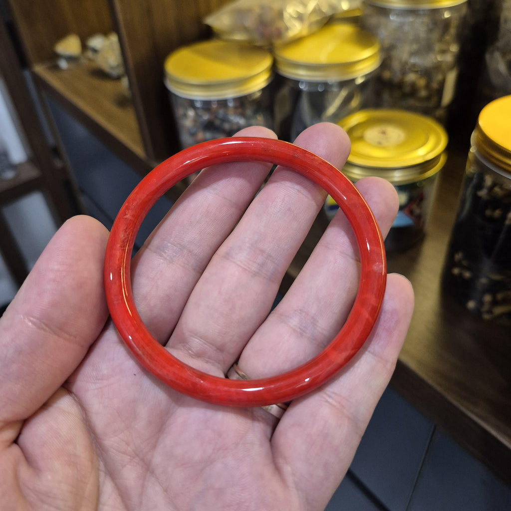 Red Coral Bangle, Custom Wrist Size, Handmade Natural Coral Jewelry