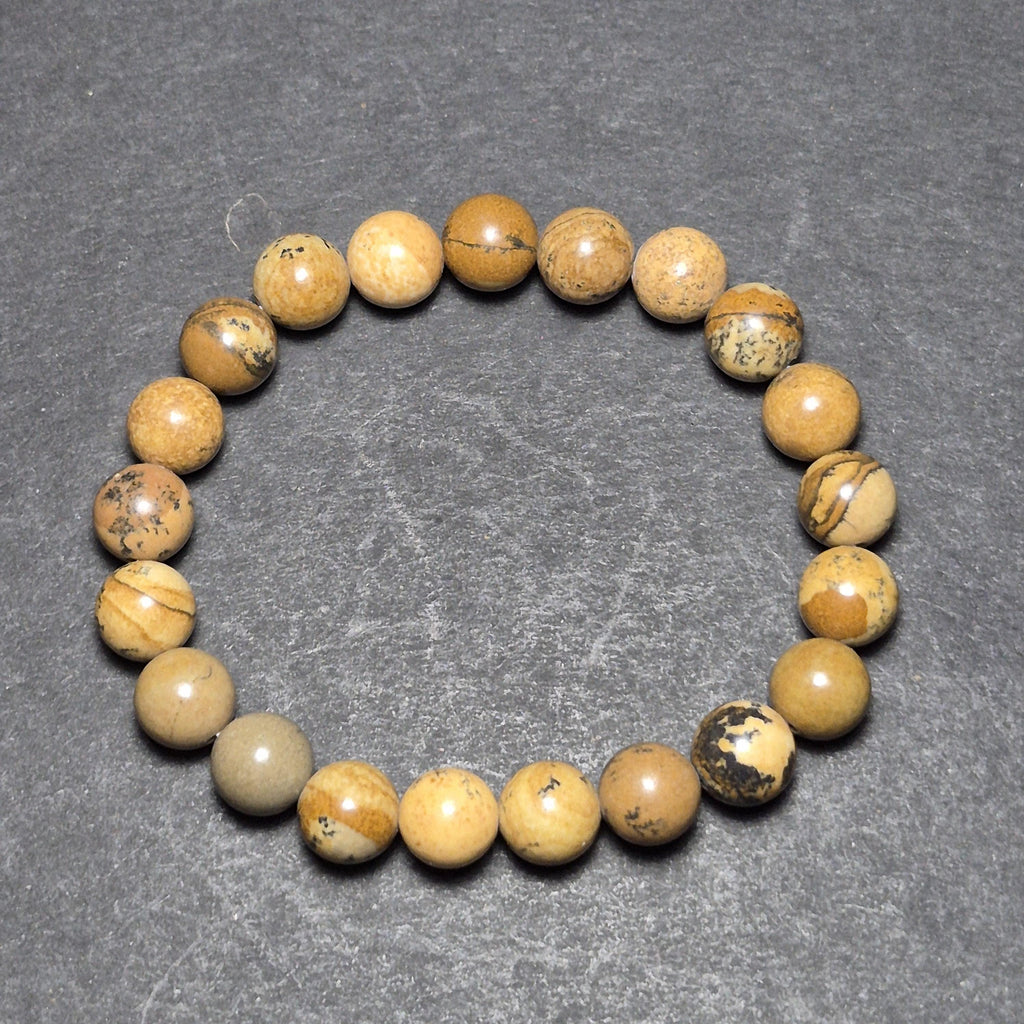 Natural Yellow Jasper Bracelet, Genuine Stone Beads Jewelry,  Handmade Gemstone Energy Bracelet