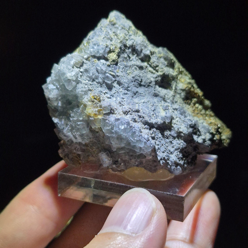 Natural Clear Flourite Crystal Cluster on Matrix - Raw Mineral Specimen