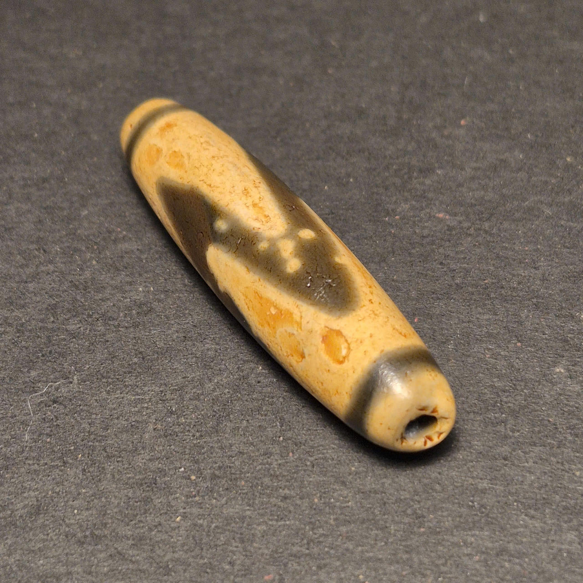 Water Wave Tibetan Dzi Bead, Heavily Weathered Dzi, Flow Protection Amulet