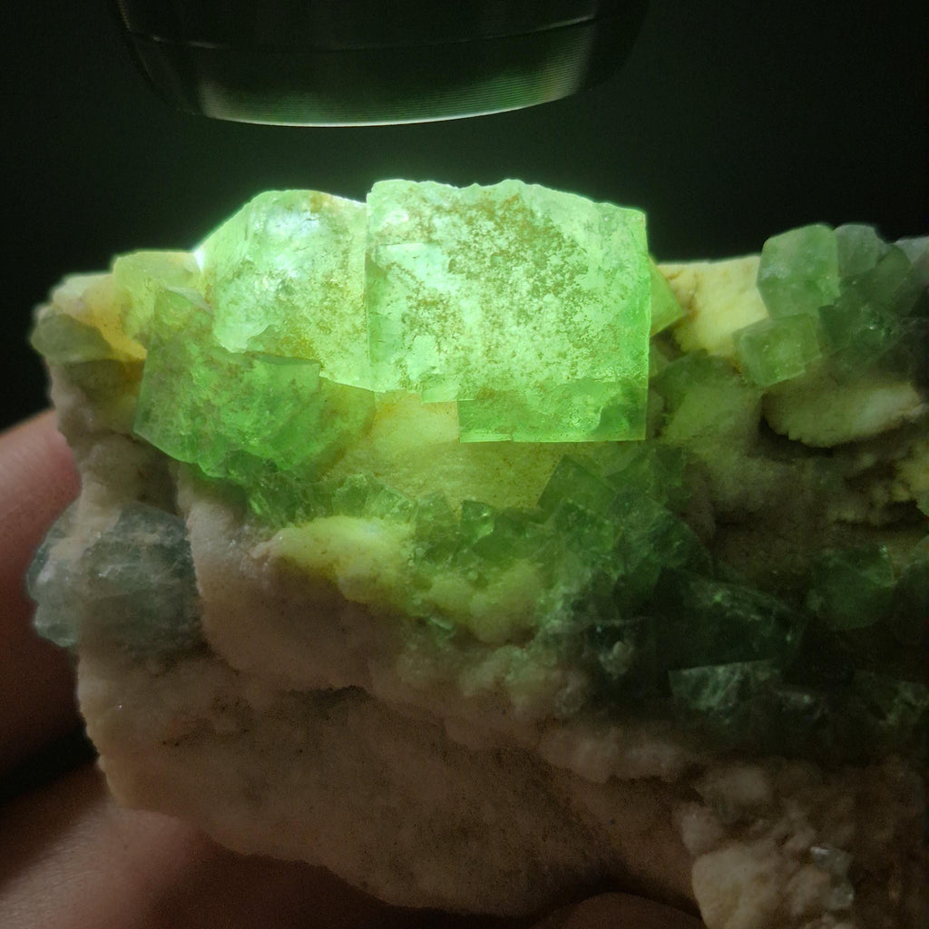 Green Fluorite Slice - Natural Fluorite Crystal Specimen -  Raw Mineral Stone