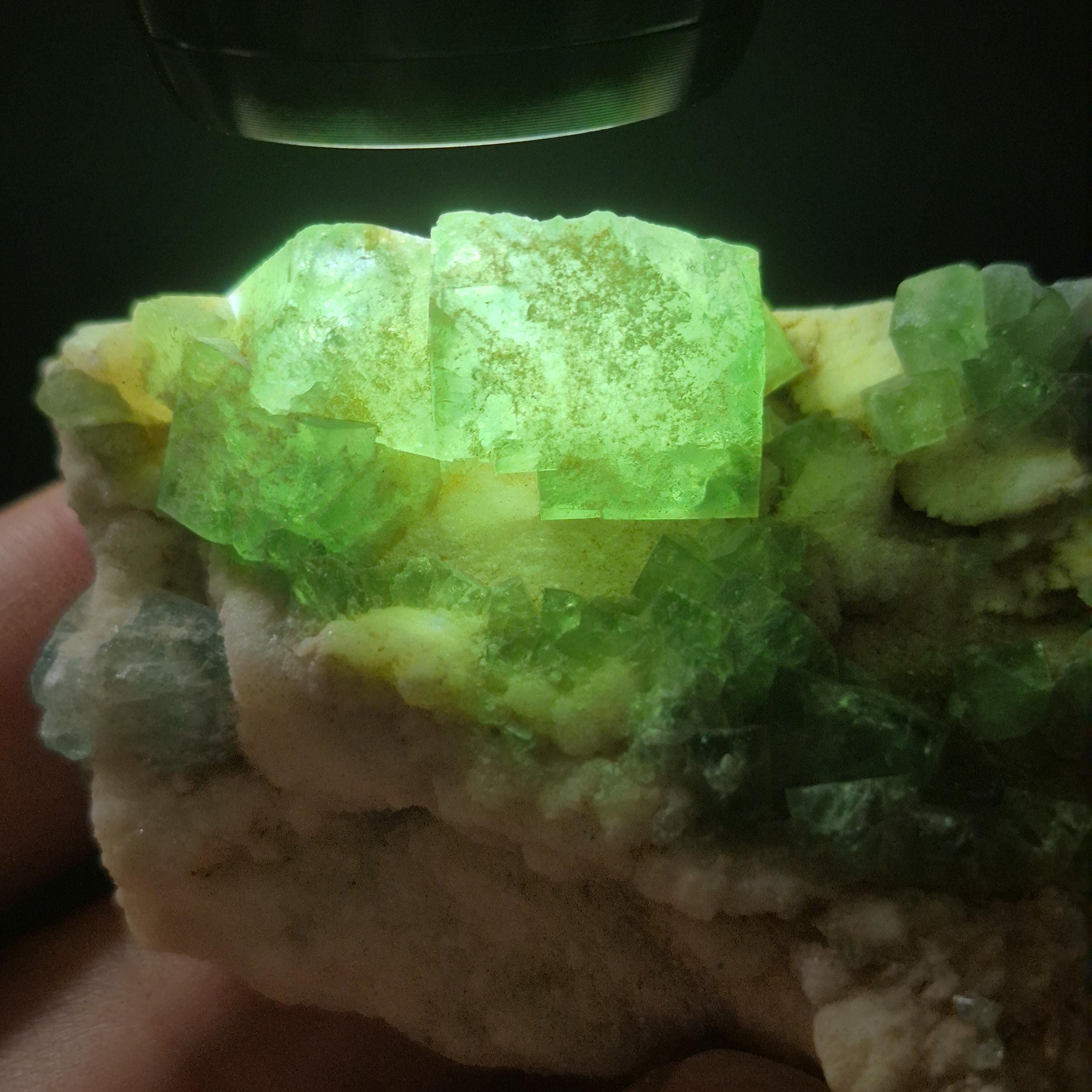 Green Fluorite Slice - Natural Fluorite Crystal Specimen -  Raw Mineral Stone