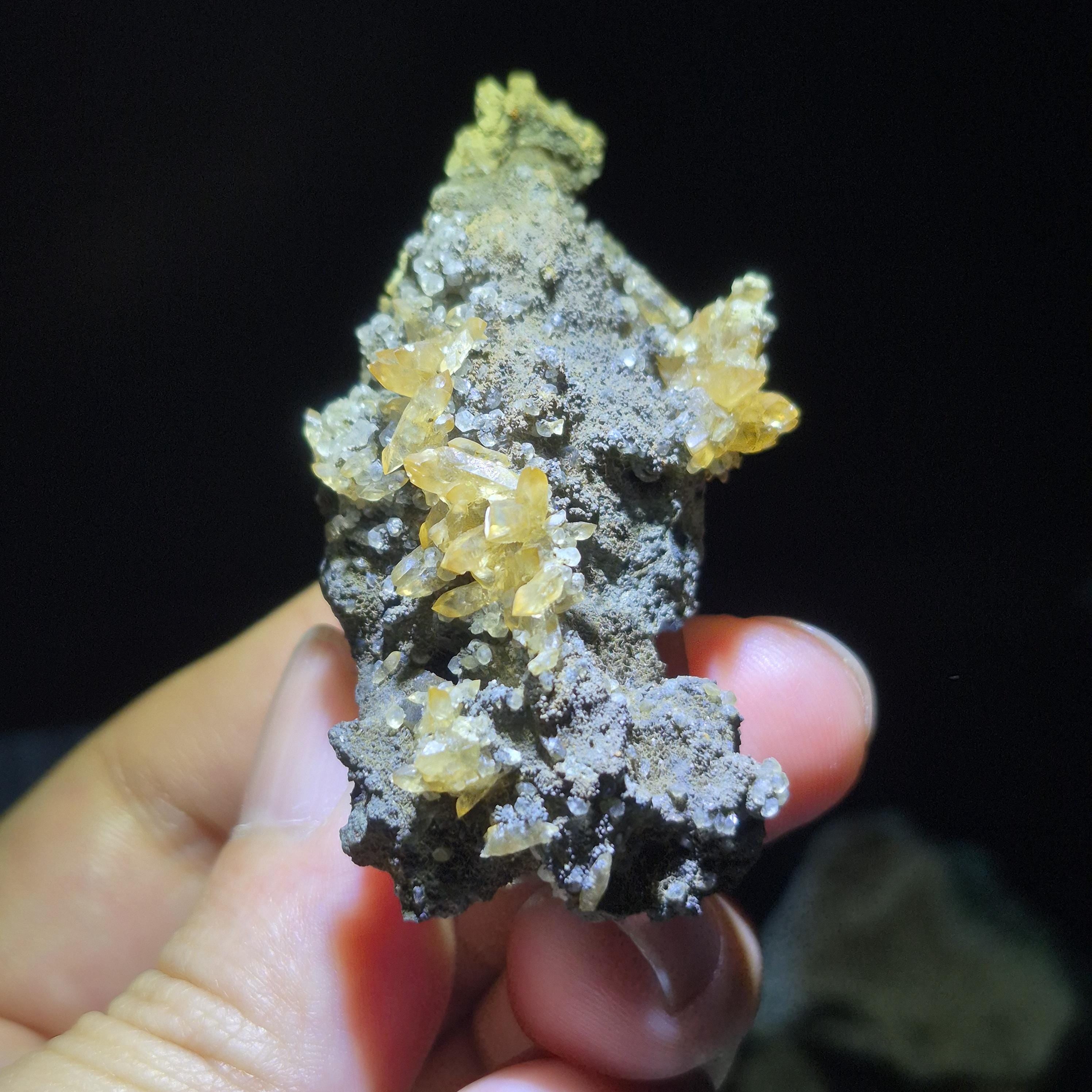 Natural Yellow Calcite Cluster Specimen