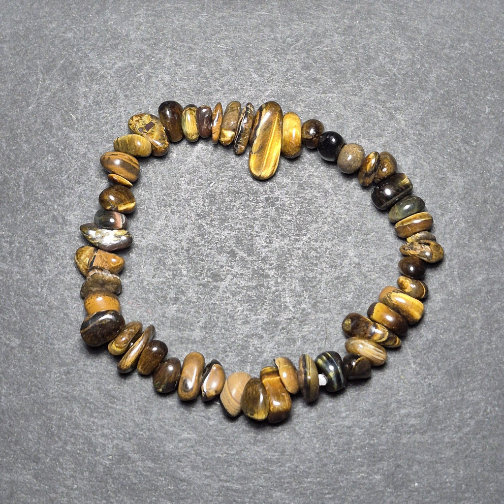 Small Tiger Eye Bead Bracelet - Lucky Feng Shui Bracelets - Handmade Stone Bracelets