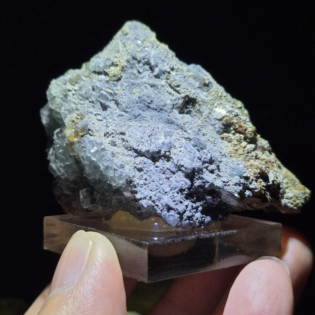 Natural Clear Flourite Crystal Cluster on Matrix - Raw Mineral Specimen