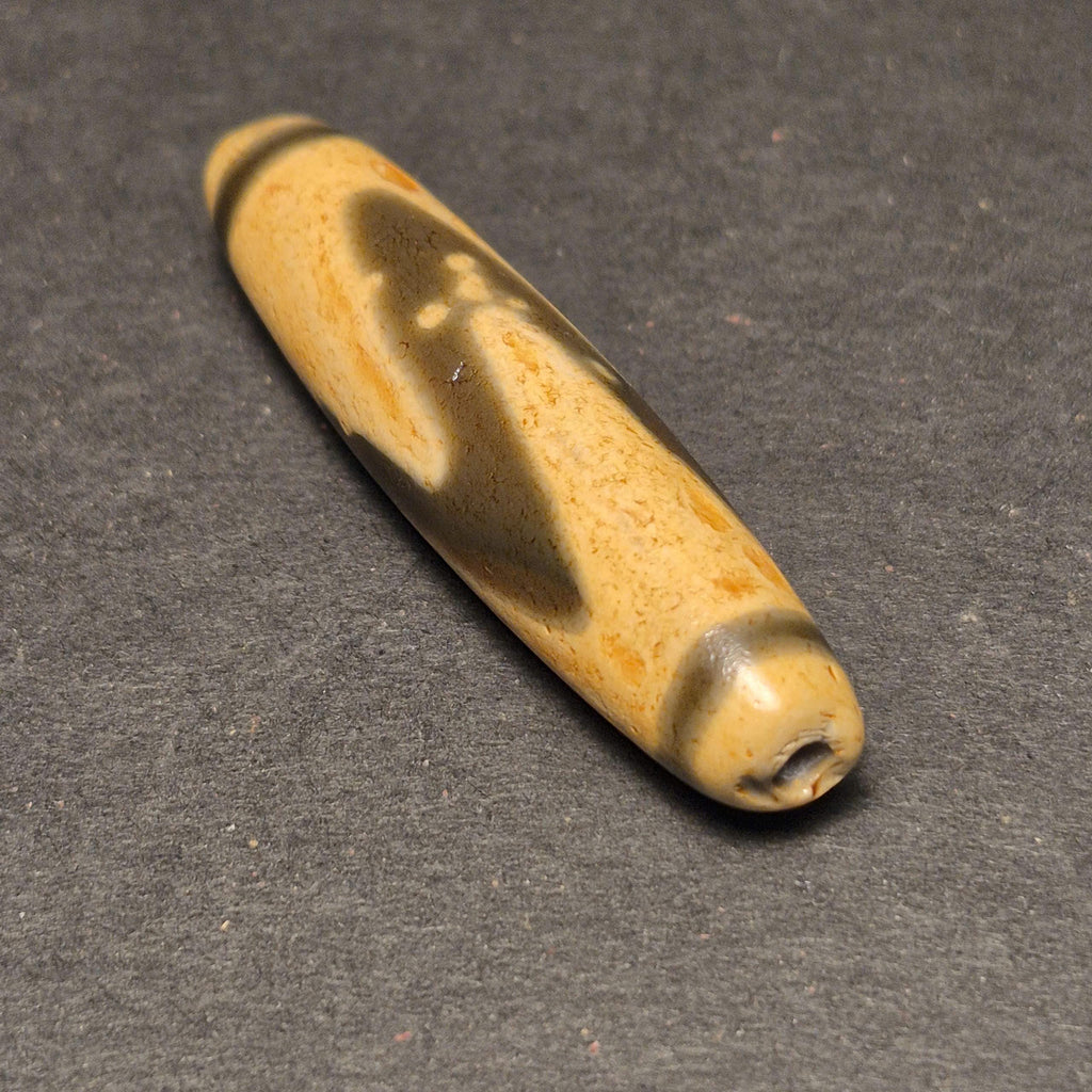Water Wave Tibetan Dzi Bead, Heavily Weathered Dzi, Flow Protection Amulet
