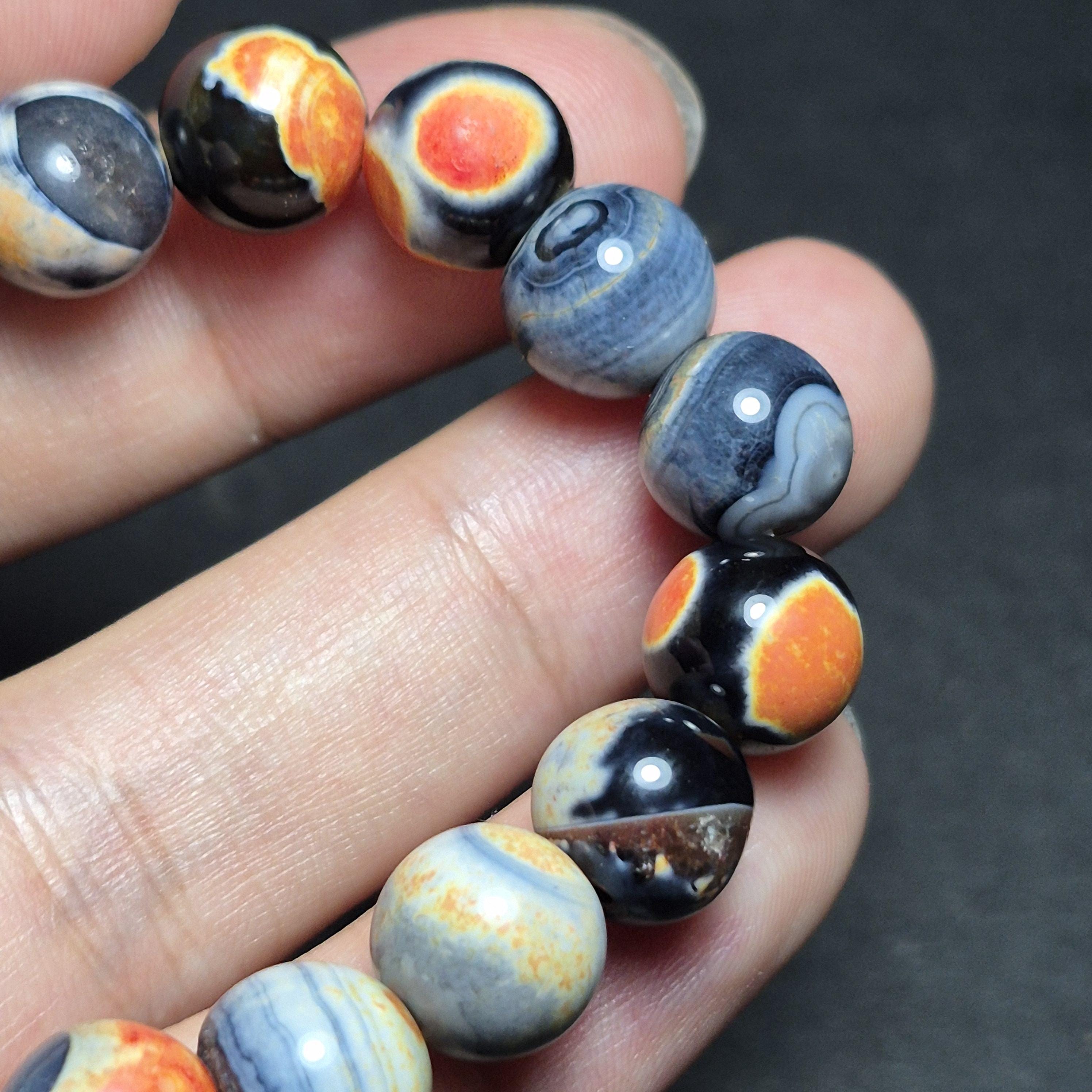 Multicolor Agate Bracelet  - Natural Agate Beads  - Boho Beaded Bracelet