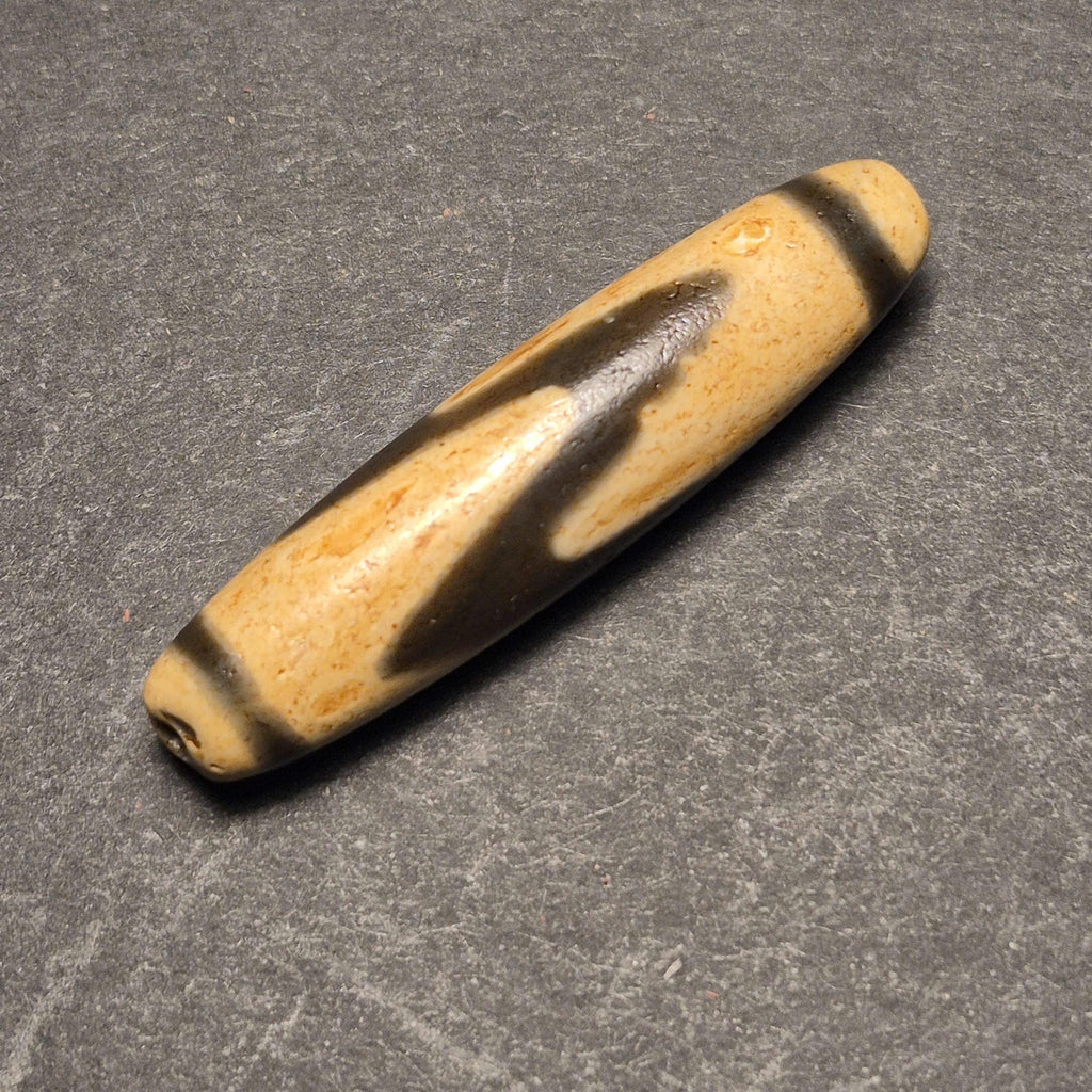 Water Wave Tibetan Dzi Bead, Heavily Weathered Dzi, Flow Protection Amulet