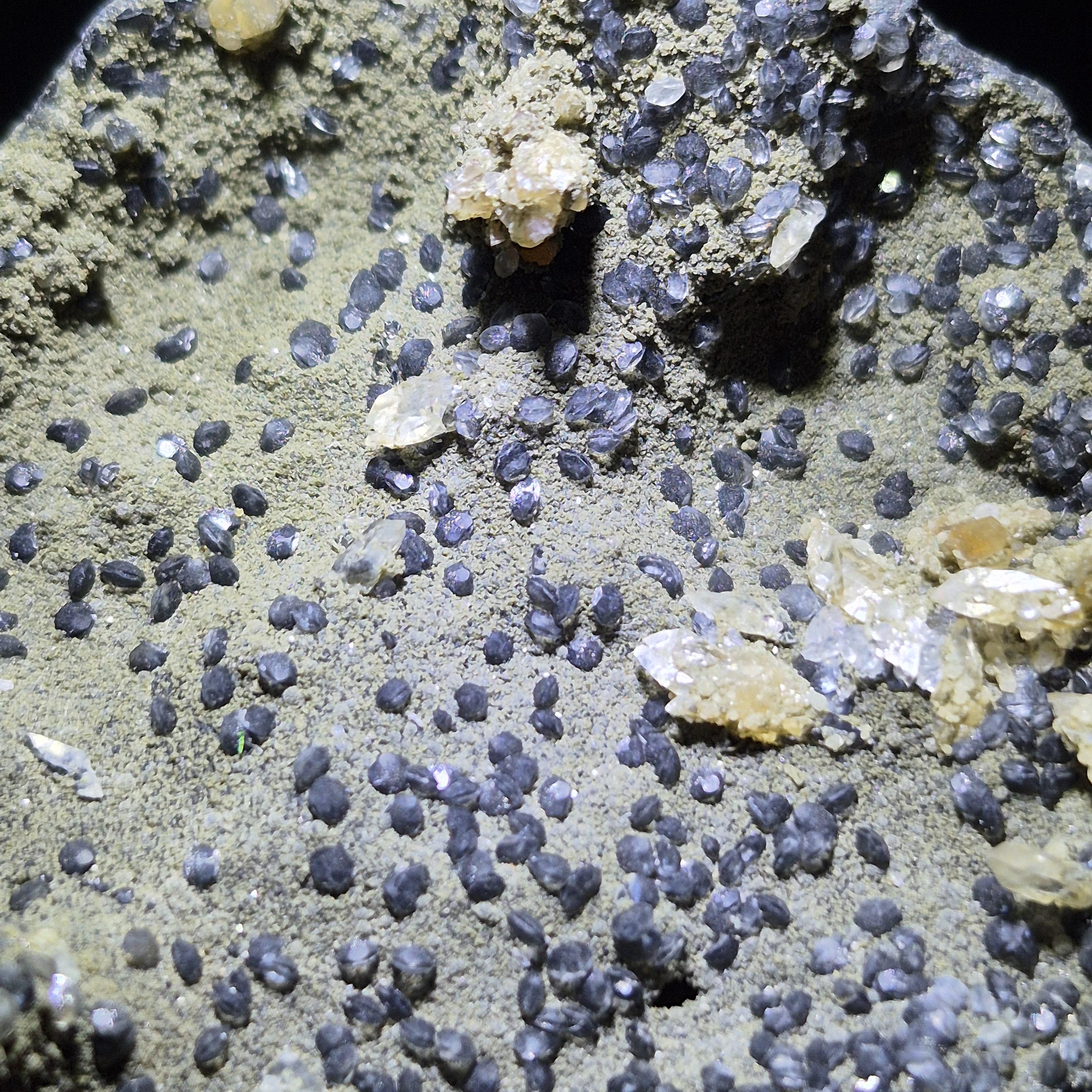 Natural Calcite Crystal on Basalt, Unique Raw Mineral Specimen