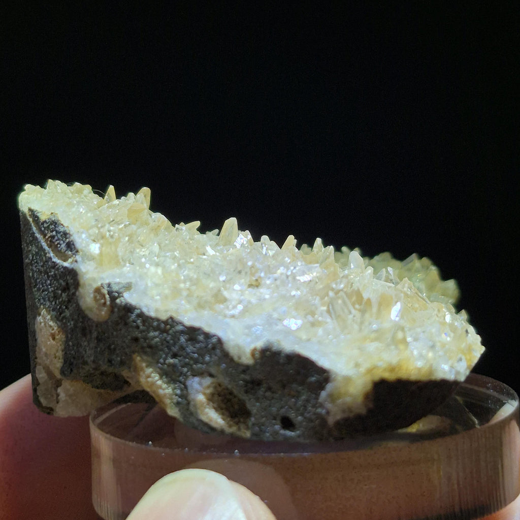 Natural Yellow Calcite Drusy Cluster - Sparkling Crystal Specimen - Raw Mineral for Collectors