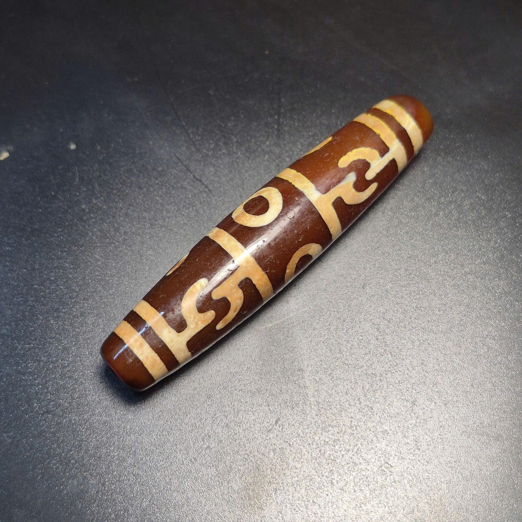 Ancient Red Tibetan Dzi Bead, Dragon Claw Pattern, Spiritual Protection Amulet