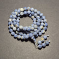 Authentic Blue Coral Bracelet 108 Beads, Handmade Mala Bracelet, Natural Coral Jewelry
