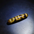 Antique Tibetan Heaven Earth Sun Moon Dzi Bead, Old Weathered Agate 57x13mm
