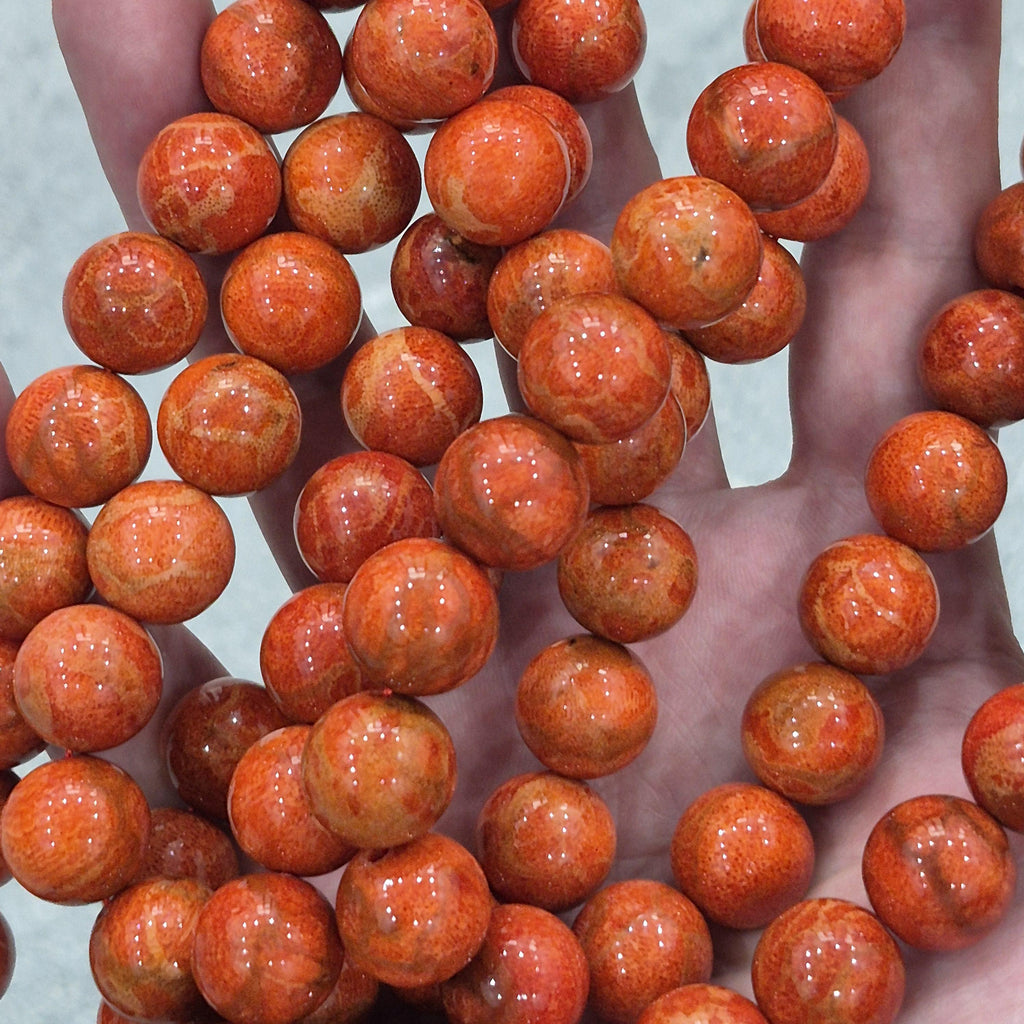 Red Coral Mala 108 Beads 14mm